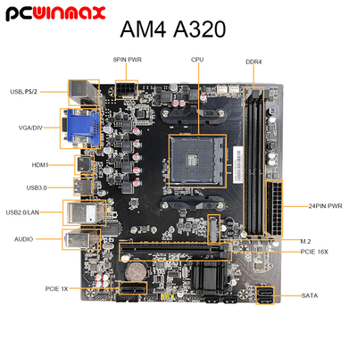 AMD A320 Chipset Gaming Motherboard with 2 SATA Ports