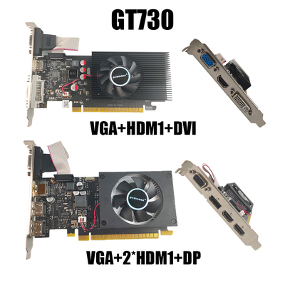 GeForce GT 730K 2GB DDR5 64 Bit Low Profile GK208 VGA+HD+DVI Interface Graphic Cards 192SP