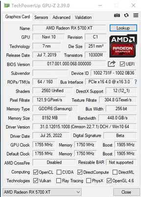 PCWINMAX Radeon RX 5700 XT Graphics Card 8GB GDDR6 256 bit Gaming HD DisplayPort Interface GPU 2K 4K Game Card