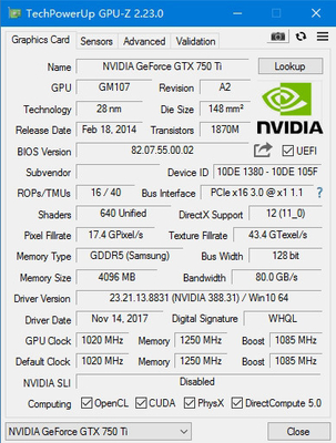 PCWINMAX GTX 750 Ti 4GB GDDR5 Multi Display HD VGA DVI Interface 640SP PCI Express 3.0x16 Graphics Card