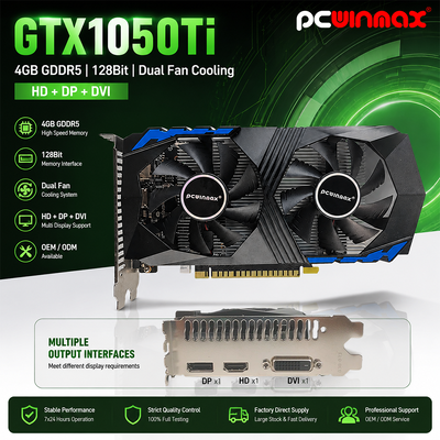 PCWINMAX Geforce GTX 1050 Ti 4GB GDDR5 128Bit Κάρτα Γραφικών Gaming με Έξοδο HD OEM/ODM Σε Απόθεμα για Επιτραπέζιο Υπολογιστή